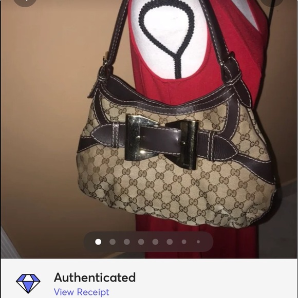 ♥️💖♥️Authentic GUCCI hobo bag . Brown Leather and Canvas . - Picture 4 of 17